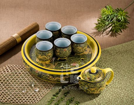 十件套功夫茶具黃海浪金龍