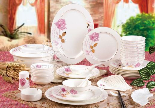 56頭金葉玫瑰餐具